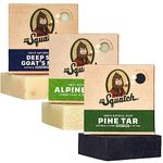 Dr. Squatch All Natural Bar Soap for Men, 3 Bar Variety Pack, Pine Tar, Deep Sea Goat's Milk, and Alpine Sage - Men's Bar Soap