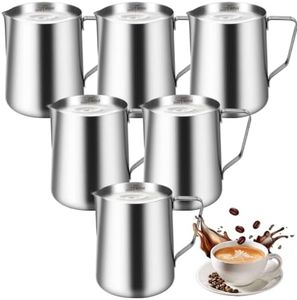 VAKUKK Milk Forthing Pitcher with oz/ml Scale for Coffee Cappuccino Latte Art (6, 900 ml/30 oz)