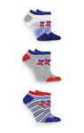 Gertex Women's 3-Pack MLB Toronto Blue Jays Ankle Socks, Shoe Size 5-10