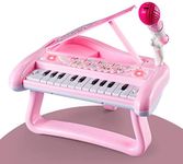 ZMZS First Birthday Toddler Piano Toys for 1 Year Old Girls, Baby Musical Keyboard 22 Keys Kids Age 1 2 3 Play Instrument with Microphone