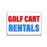 JP's Parcels Tin Signs Golf Course Warning - Metal Sign 12 x 8 in. Golf Cart Rentals