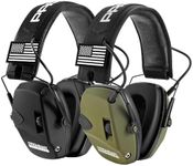 PROHEAR 2 Pack Electronic Ear Protections for Shooting with 4X Sound Amplification, Gun Range Hearing Protection Muffs, NRR 23dB Noise Reduction Headphones for Hunting, Black and Green