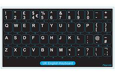 2 PACK English UK Replacement Non Transparent BLACK Stickers with White Letters - Suitable for ANY Keyboard