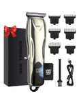 Cordless Beard Trimmer for Men,Rechargeable Hair Trimmer Hair Clippers for Men, Professional Electric Barber Clippers, Zero Gapped Beard Trimmer Kit with 5 Guide Combs for Home Use