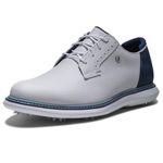 FootJoy Men's Traditions Blucher Golf Shoe, White/Navy Camo/Marine, 10.5 Wide