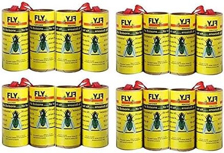 FIRST CHOICE KAYA Pesticide Free Fly Paper Strips Flies Trap Indoor Outdoor Use Sticky Fly Catcher for Insects Moths Mosquitoes Sold by KAYA LTD (8)