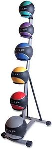 WF Athletic Supply Medicine Ball - Durable Rubber, Textured Grip, 4-Tier Rack, 2-12lb Balls