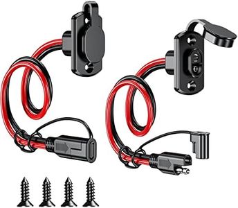 Kewig SAE Quick Connector Harness, SAE Adapter Male Plug to Female Socket Cable, 1FT 12AWG SAE Extension Cord [ 2 Pack ]