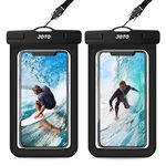 JOTO 2 Pack Waterproof Phone Pouch for snorkelling, IPX8 Underwater Case Sleeve Dry Bag for iPhone 15 14 13 Plus Pro Max, Galaxy S24 S23 S22 Ultra 7.0 inch, Cruise Beach Essential -Black