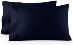 Organic Flannel Pillowcases Standard Set of 2 - Ultra Comfortable 100% Organic Cotton Pillow Cases Standard Size with Premium Smooth Brushed Finish and Envelope Closure (Navy, Standard)