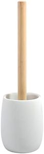 Spirella, Brosse WC élégante en polyrésine et Bois, Design Moderne pour Salle de Bain, Facile à Nettoyer, Parfaite pour Un intérieur soigné, Taille Standard, Couleur Blanche, Blanc