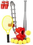 Zest 4 Toyz Baseball Pitcher for Kids Electronic Pitching Machine Toy with Bat, 5 Soft Balls, Outdoor Batting Practice Sports Game for Boys & Girls Age 3+ | Birthday Gift (Btry Included)