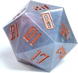 Milky Way 55MM Sharp Edge Die: Hand Poured Cast Resin Extra-Large D20 - Lightweight & Stellar for Intergalactic Adventures