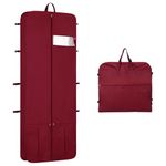 Univivi Premium Wedding Dress Bag, 72" Dress Bags Covers Long Bridesmaid with 4 Zip Pockets, Dress Covers Garment Bags Full Length with Adjustable Handles, Dress Carriers for Women for Travel-Burgundy