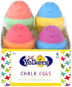 Kid Made Modern Sidewalk Chalk Set for Kids - Washable, Colored Lil Yolkers Egg Chalk for Outdoor Play and Chalkboard Art - Ages 3+ (4 Pieces, Multicolor)