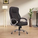 Green Soul Vienna Premium Leatherette Office Chair, High Back Ergonomic Home Office Executive Chair with Spacious Cushion Seat & Heavy Duty Metal Base (Forest Black)