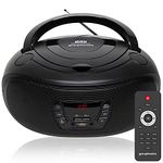 Grouptronics Small Portable CD Player For Home With Speakers – Boombox Mains Or Battery Powered, FM Radio, Supports MP3 Audio Books & Music, Compact & Easy To Use - With USB & AUX IN - GTCDR-501