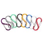 OMUKY Outdoor Carabiner Buckle S-Shape Colorful Clip Dual Spring Wire Gate Snap Hooks Keychain Buckle Tool (Small-Mixed 8pcs)