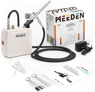 MEEDEN Mini Airbrush Kit with Compressor, Dual-Action Gravity Feed 0.5mm Airbrush, Multi-Function Airbrush Set with Cleaning Kit for Makeup, Art Craft, Tattoo, Cake Decorating, Nail Beauty, Modeling