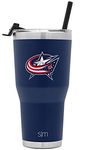 Simple Modern NHL Officially Licensed | Insulated Travel Mug Cup with Straw | Crusier Collection | 30oz | Columbus Blue Jackets