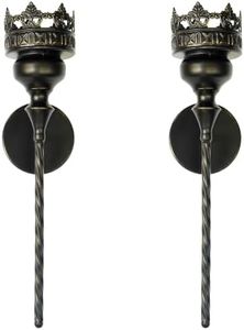 Gatheroad Pillar Candle Wall Sconces Set of 2, Victorian Fleur-de-Lis Decor
