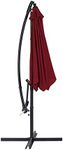 CorLiving 9ft Tilting Cantilever Patio Umbrella, Wine Red