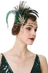 BABEYOND 1920s Flapper Headband Feather Headpiece Roaring 20s Gatsby Hair Accessories for Women