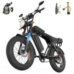 Meriavex X5 Electric Bike for Adults, 20 x 4 Fat Tyre Mountain Ebike with 80KM Range & 48V 15AH Removable Battery, 250W Motor 25KM/H Electric Dirt Bike with Cycling Bag for Adults Teens