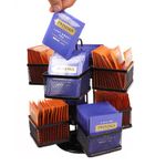 SEVENLINE Tea Bag Holders Organizer 2-Tier Spinning Carousel Tea Holder for 112 Teabags Container Coffee Sweetener Sugar Creamer Candy Tea Bags for Counter Cabinet Pantry Shelf Storage