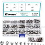 Cimeton 265Pcs 12Sizes Precision Bearing Steel Ball Assortment Kit Including Sizes 3/32 1/8 5/32 3/16 7/32 1/4 9/32 5/16 11/32 3/8 13/32 1/2 SAE