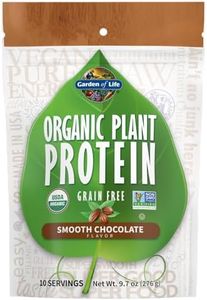 Garden of Life Organic Plant Protein Smooth Chocolate Powder, 10 Servings - Vegan, Grain Free & Gluten Free Plant Based Protein Shake with 1 Billion CFU Probiotics & Enzymes, 15 g Protein, 9.7 Oz