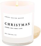 Sweet Water Decor Christmas Candle - Christmas Tree, Apple Cider, and Cinnamon, Winter Holiday Scented Soy Candles for Home - 11oz White Jar, 50+ Hour Burn Time, Made in the USA