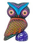 ALKIMIA INC Mexican Alebrije Owl Wood Carving Handcrafted Sculpture (Black)