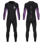 Lemorecn Wetsuit Kids 3mm Back Zip Full Wetsuit for Boys Girls Toddlers(CA4131blackpurple-4)