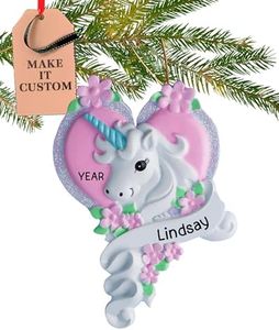 Personalized Unicorn Christmas Ornaments 2024 - Fast & Free 24h Customization – Fairy Princess Girls Christmas Decorations with Name - Comes Gift-Wrapped