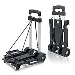 Sack truck 30kgs / 66lbs Aluminum Folding Hand Truck Heavy Duty Multi-Functional Hand Truck Portable Luggage Sack Trolley for Luggage Travel Auto Moving Office Folding trolley Dolly trolley