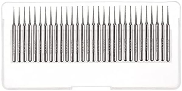 HARFINGTON 30pcs Diamond Grinding Burrs Carving Bits 1.5mm Pointed Type Head Mounted Point 1/8 Shank for Rotary Tool
