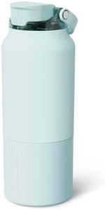 BrüMate Rise 35oz Water Bottle With 100% Leakproof Covered Silicone Straw | Insulated Stainless Steel Water Bottle With Removable Straw | Fast Flow | Soft Sip Silicone Spout | BPA-Free (Blue Agave)