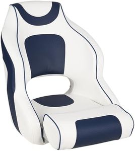 GarveeLife High Back Boat Seat with Armrests,Flip-Up Captain Boat Seat for Fishing/Pontoon Boats,Captains Bucket Seat,Waterproof Boat Captain Chair Aluminum Hinges Stainless Steel Screws