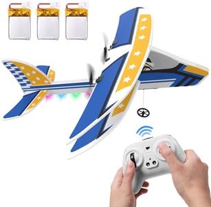 DEERC RC Plane, 2.4GHZ Remote Control Airplane W/ 3 Batteries & 6-axis Gyro Stabilizer, 2CH RTF RC Glider Toy for Beginners Kids Boys Girls Adults