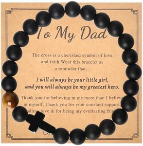 Best Dad Gifts for Birthday Christmas Father s Day Gifts from Daughter Daddy Beaded Cross Religious Christian Bracelets Gifts for Men Papa Thank You Gifts for Daddy Meaningful Retirement Gift Ideas