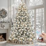 YITAHOME Prelit Snow Flocked Artifi