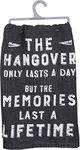 Primitives by Kathy 31453 Black Cotton Dish Towel, 28" x 28", Hangover