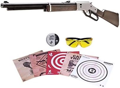 Barra Air Guns 1866 Cowboy Series Lever Action Air Rifle, Shoots .177 Caliber Pellets and BBS, 600-800 FPS, Pellet Guns for Adults and Kids (Silver Kit Pump Powered)