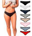 Emprella Cotton Underwear Women, 8 Pack Womens Bikini Seamless Ladies Cheeky Panties S-XL (Medium, Assortment 2), 8-pack Assorted, Medium