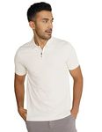 DAMENSCH Men's Constant All Degree Regular Fit Zip-up Polo - Off White - Medium