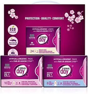 Hypoallergenic Mixed Kit with FAR-IR Anion Strip, Breathable, Vegan and Eco-Certified, Ultra Thin with Wings, Count (30 Regular, 96 Liners, 16 Heavy)