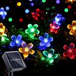 Clearhill Solar String Light, 39.4ft/12M, 100 Lights, 8 Modes LED Outdoor Waterproof Solar Cherry Flower Lights, Garden Fence, Courtyard, Christmas Tree Decoration