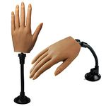 Silicone Practice Hand for Acrylic Nails, Flexible Bendable Female Mannequin Life Size Practice Hand with Stand for Nails Practice Nail Art Tools (Left hand)