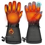 LATITOP Heated Gloves for Men Women, 7.4V 22.2WH Rechargeable Battery Electric Heated Gloves, Full Touchscreen & Waterproof & Double Windproof Winter Gloves for Camping Fishing Ski Riding, Large